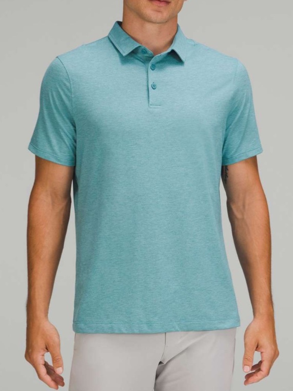 Lululemon Mens Evolution Short Sleeve Polo Shirt
Heathered Crest